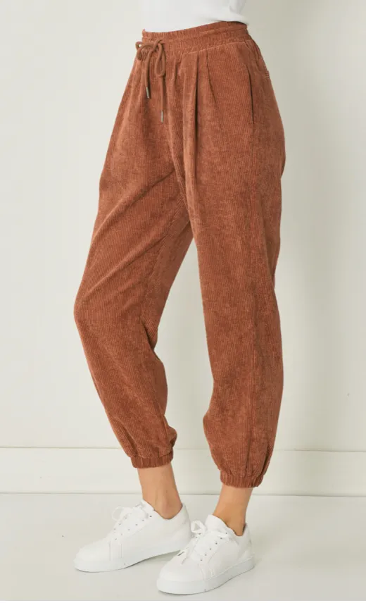 Cinnamon Corduroy Jogger Pants