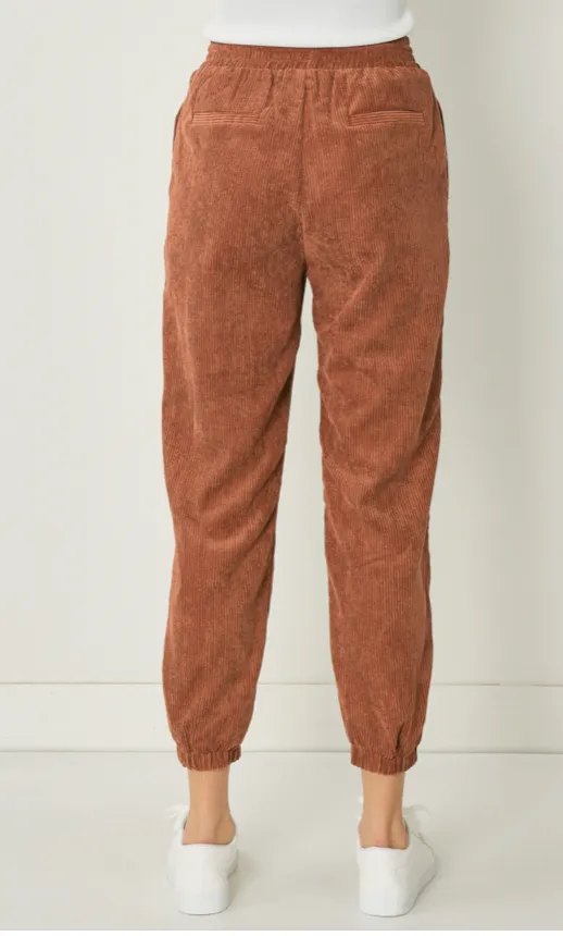 Cinnamon Corduroy Jogger Pants