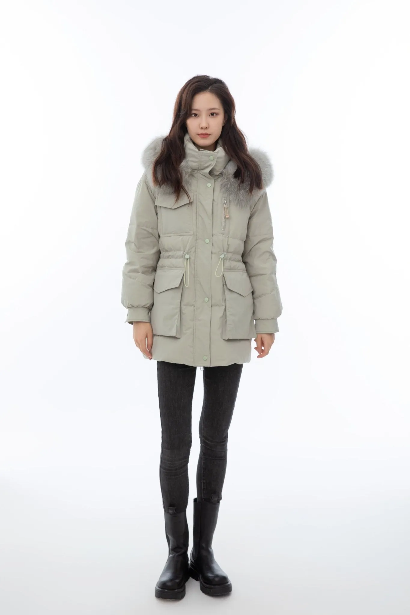 Citron Green Parka Down Jacket