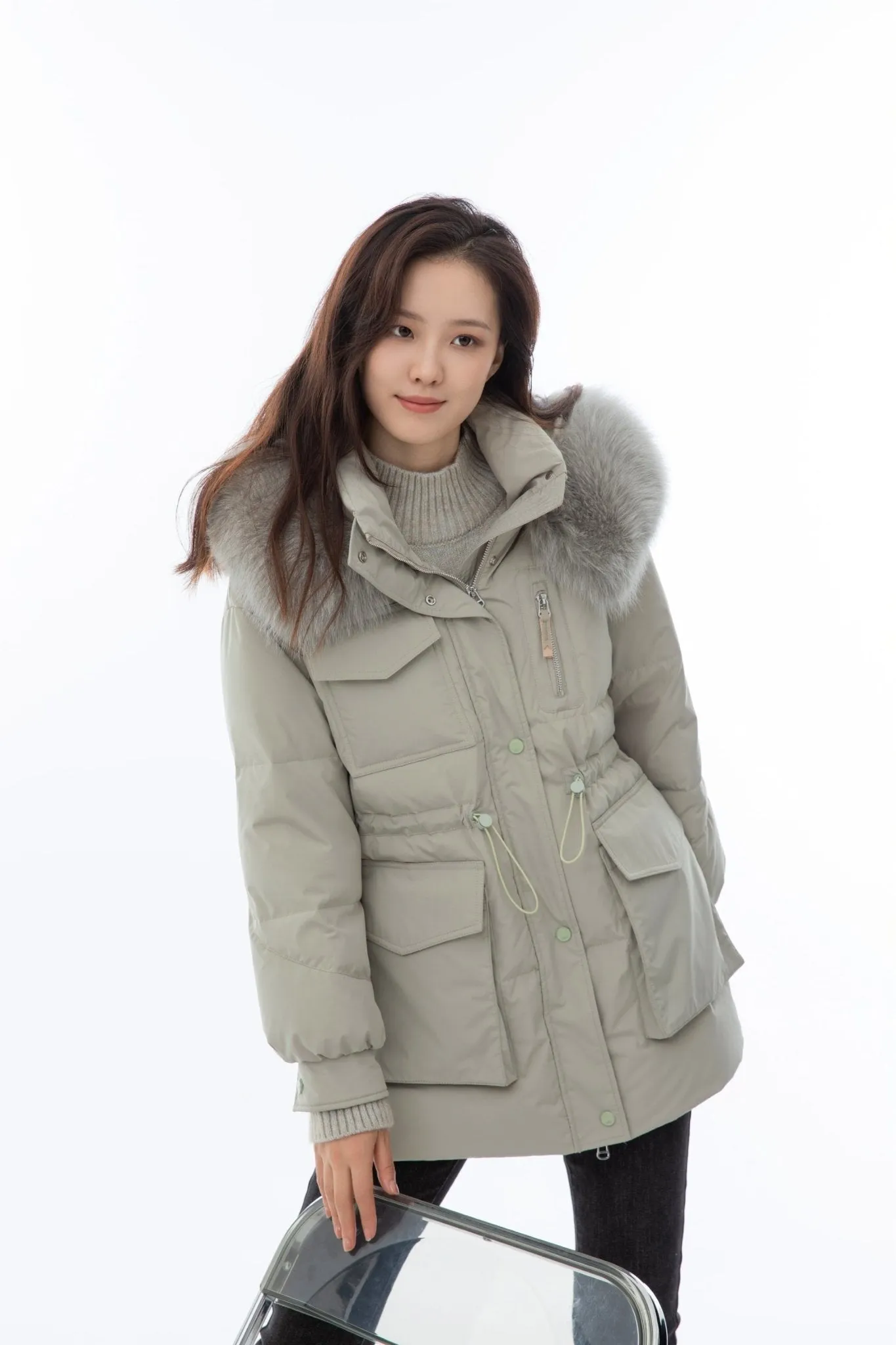 Citron Green Parka Down Jacket