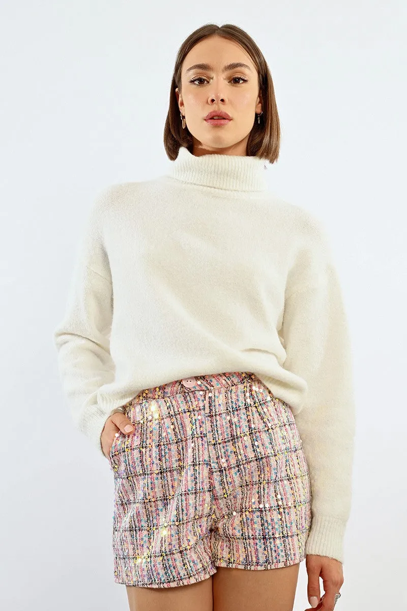 Classic Turtleneck Sweater - White