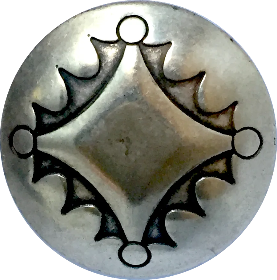 Concho Button Silver Four Directions 7/8" #SW-17