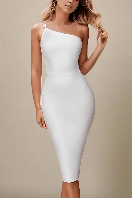 Connie Bandage Midi Dress - Pearl White