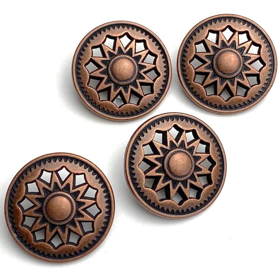 Copper Stars, Kites   Gears Cut-Out Button, 7/8" / 22mm  #SWC-130