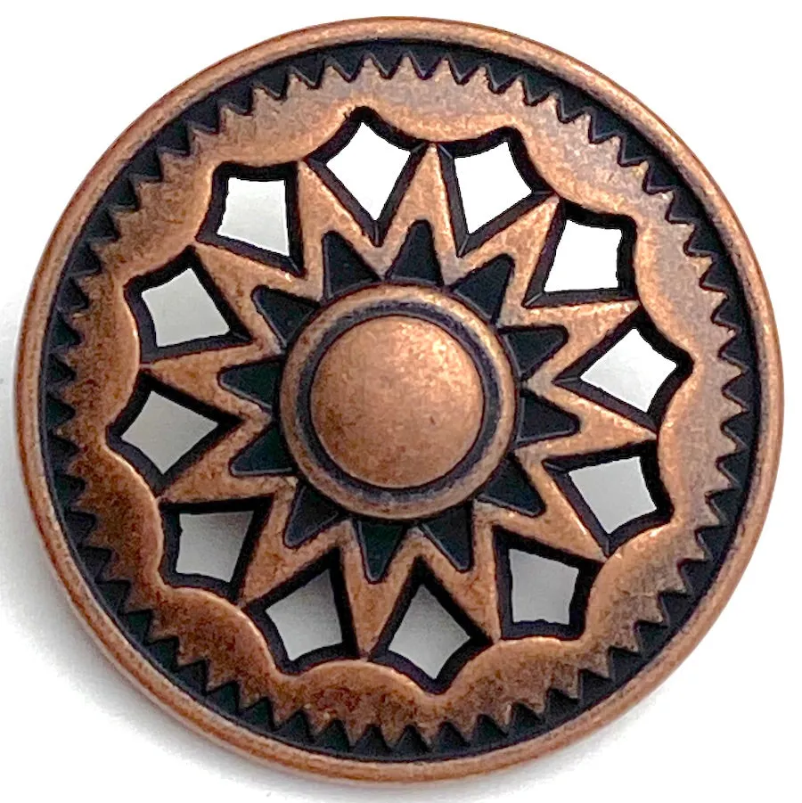 Copper Stars, Kites   Gears Cut-Out Button, 7/8" / 22mm  #SWC-130