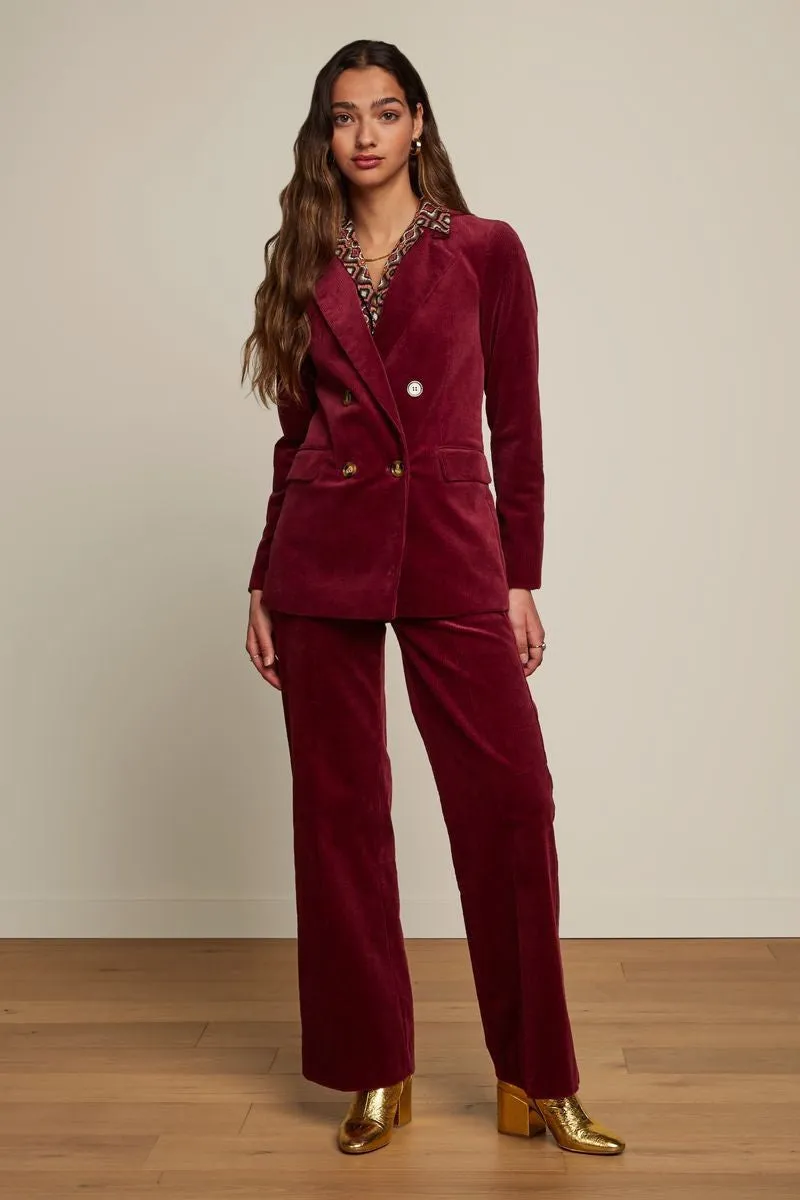 Corduroy broek | King Louie Marcie pants corduroy beet red