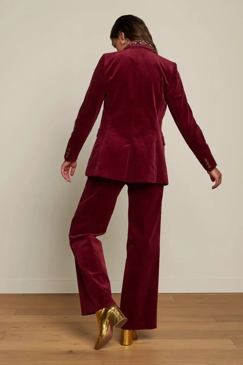 Corduroy broek | King Louie Marcie pants corduroy beet red