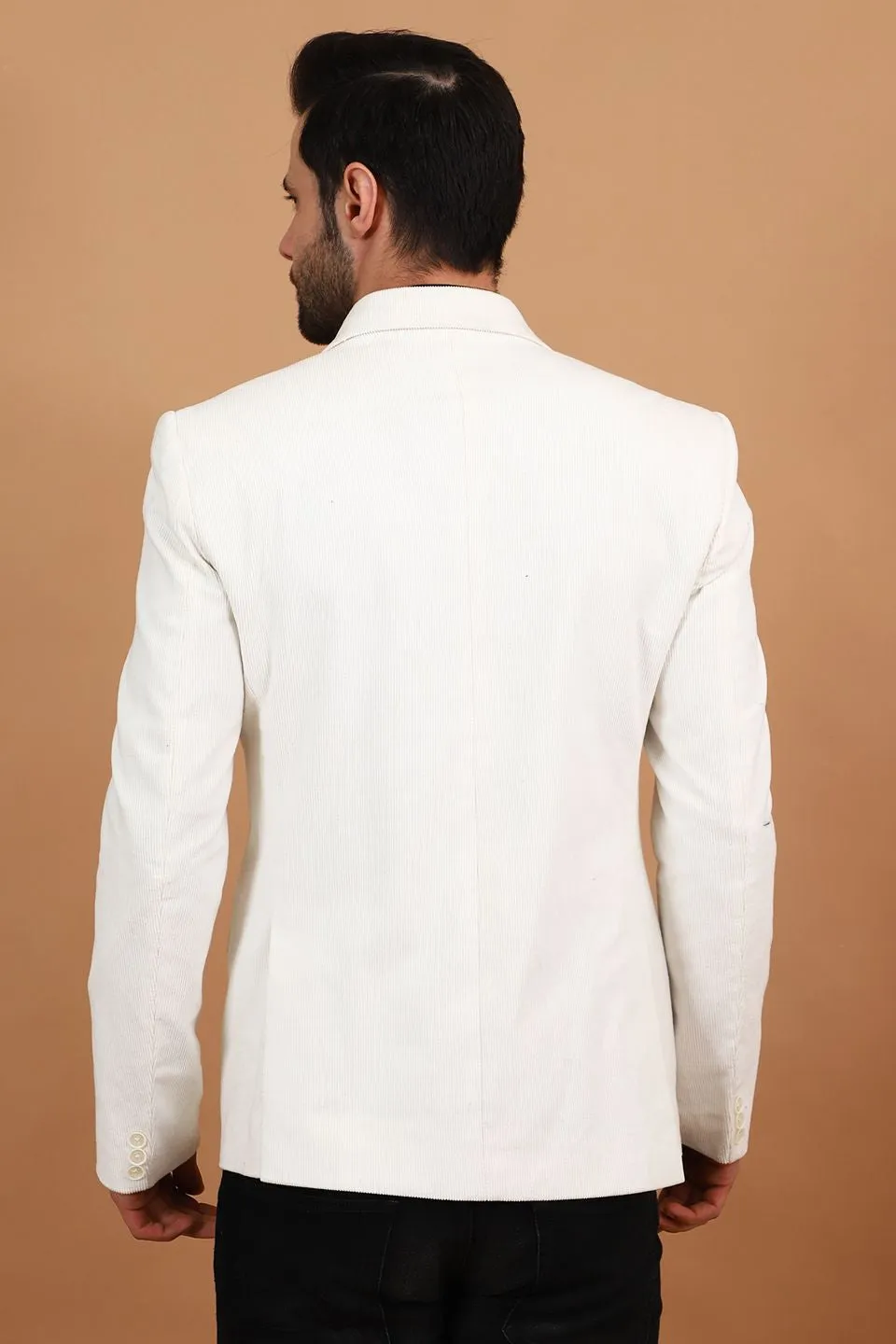 Corduroy Cotton Off-White Blazer