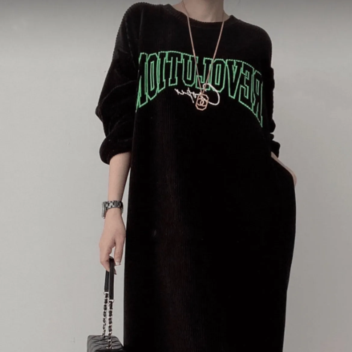 Corduroy Long Dress