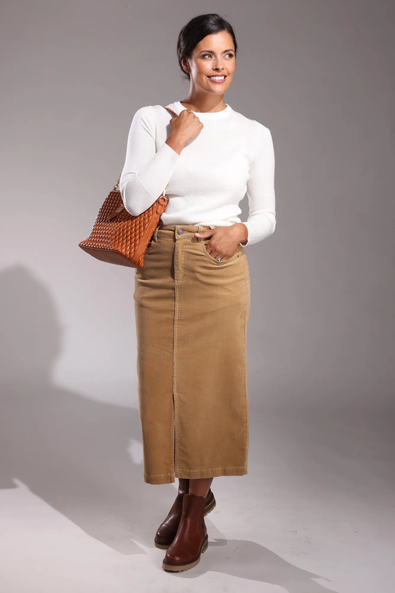 Corduroy Skirt | CAMEL | 6197ZZ