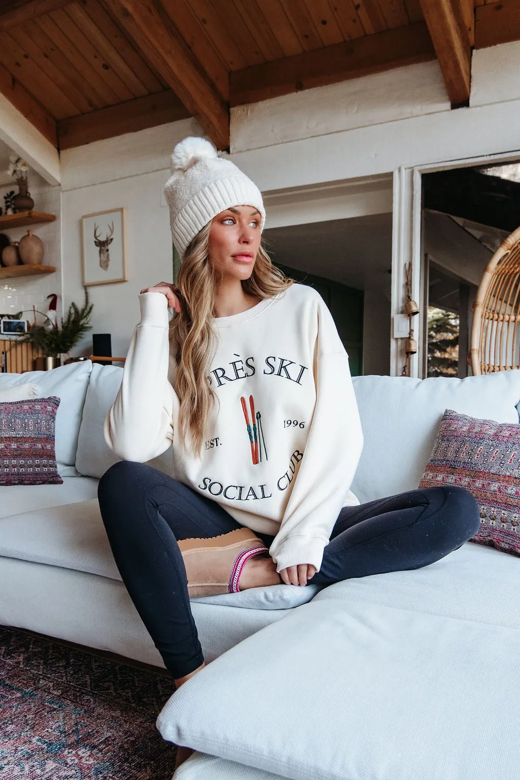 Cream Apres Ski Graphic Sweatshirt