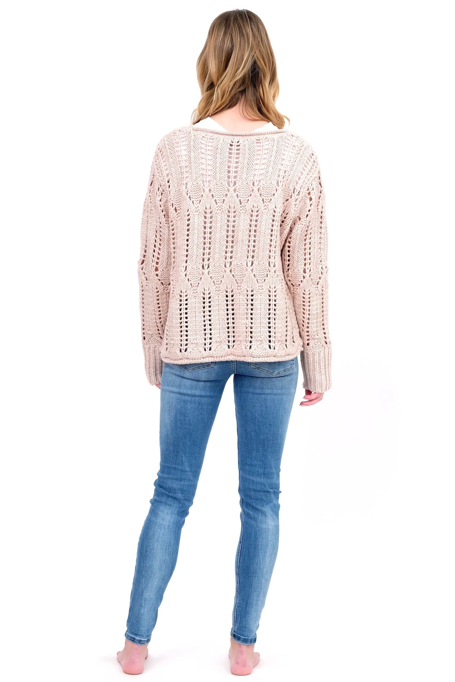 Cream Open Knit Sweater