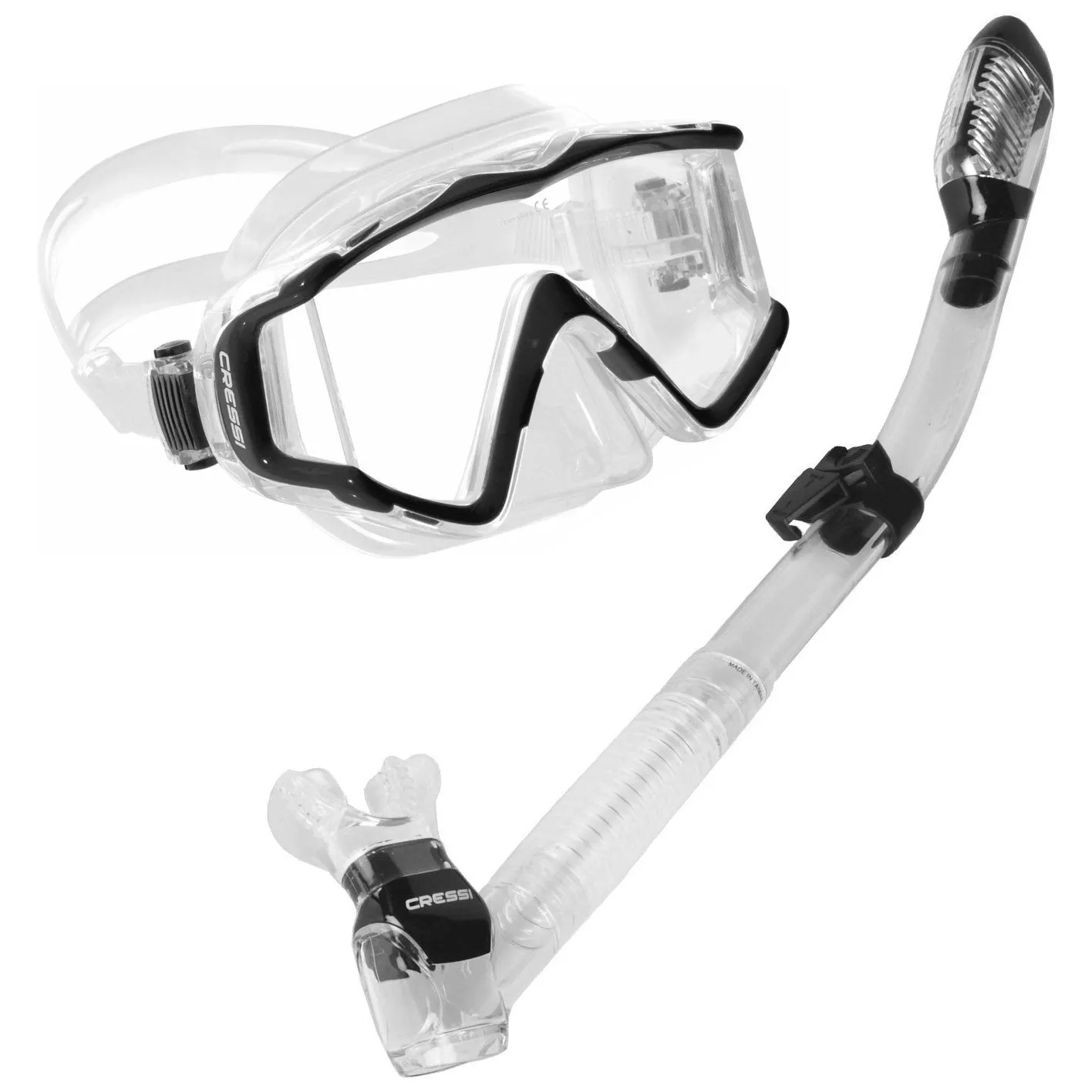 Cressi Panoramic 3 Dive Mask and Supernova Dry Snorkel Combo