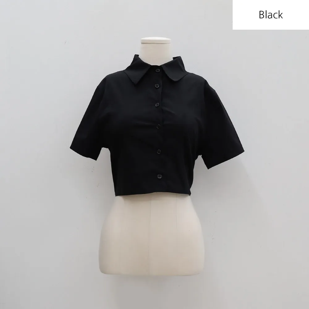 Cropped Shirt with Banded Back BA27