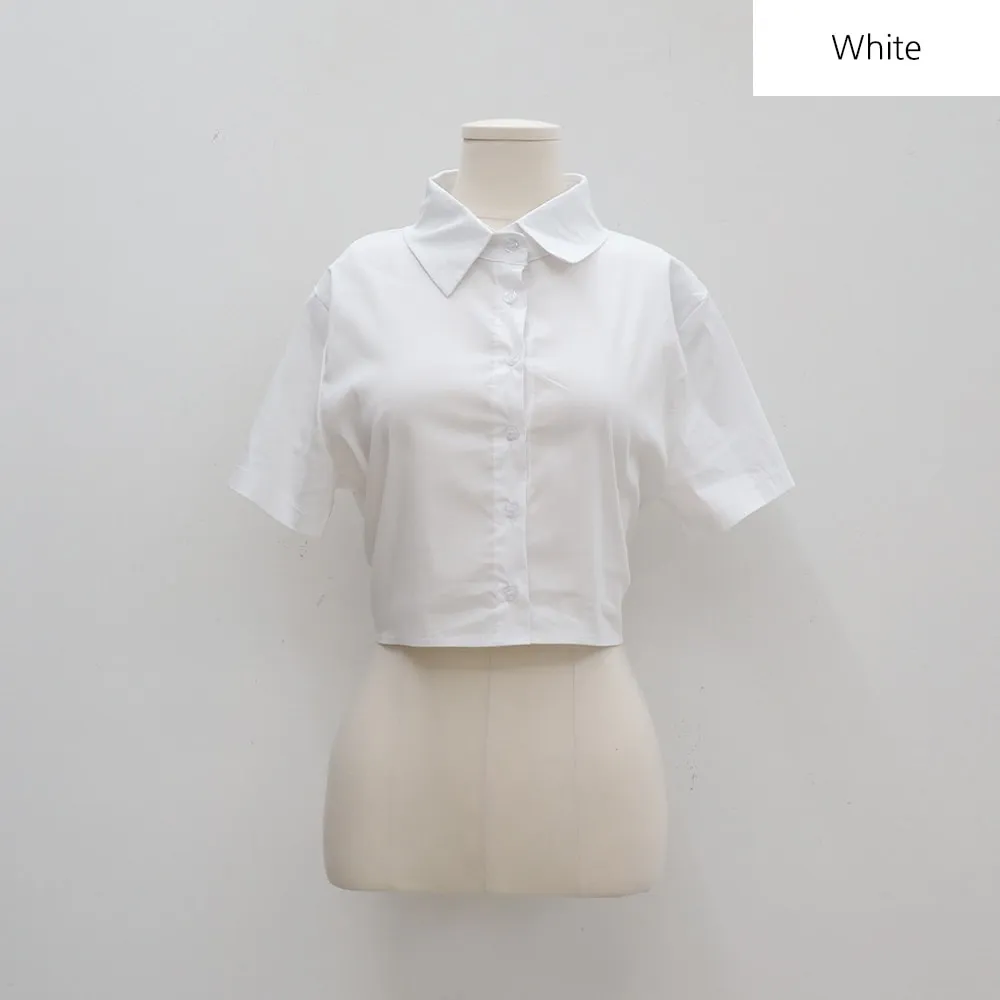 Cropped Shirt with Banded Back BA27