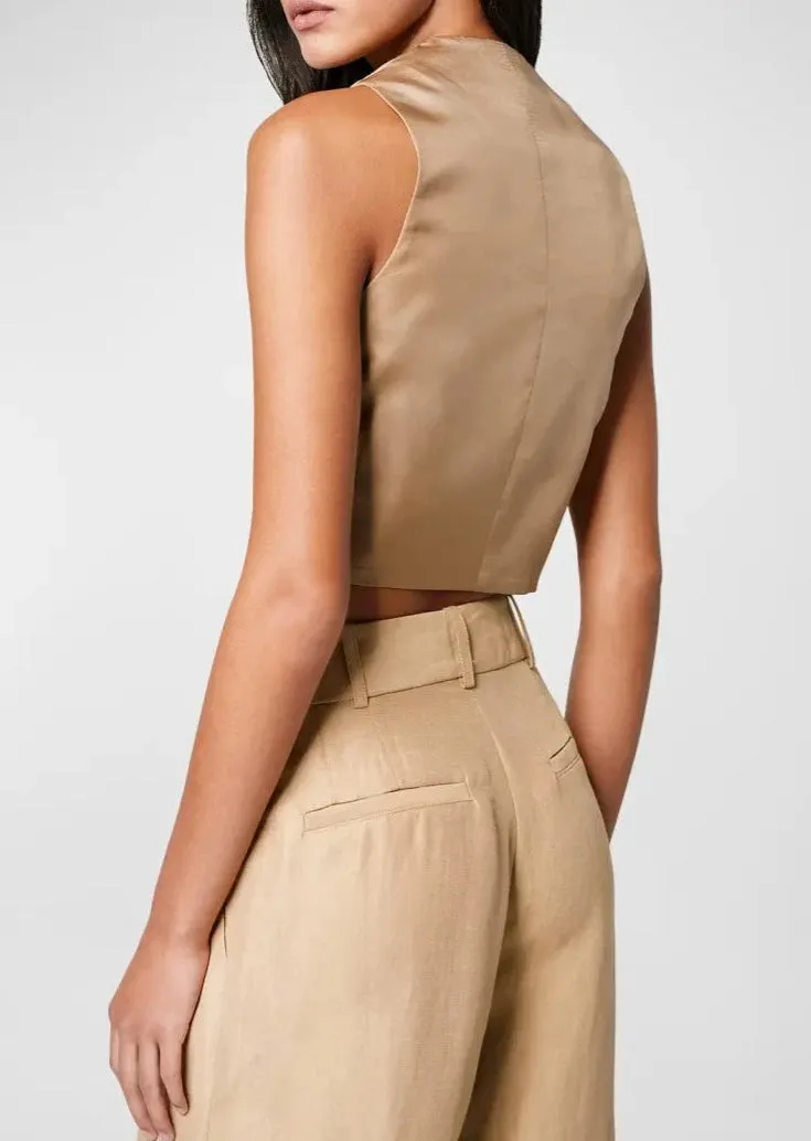 Cropped Vest - Khaki