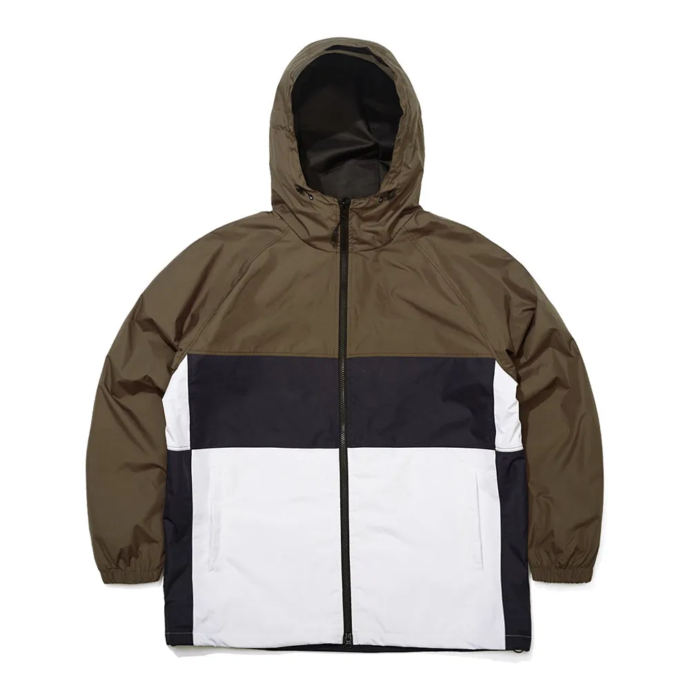 CROSS BOX HOODED JACKET KHAKI WHITE