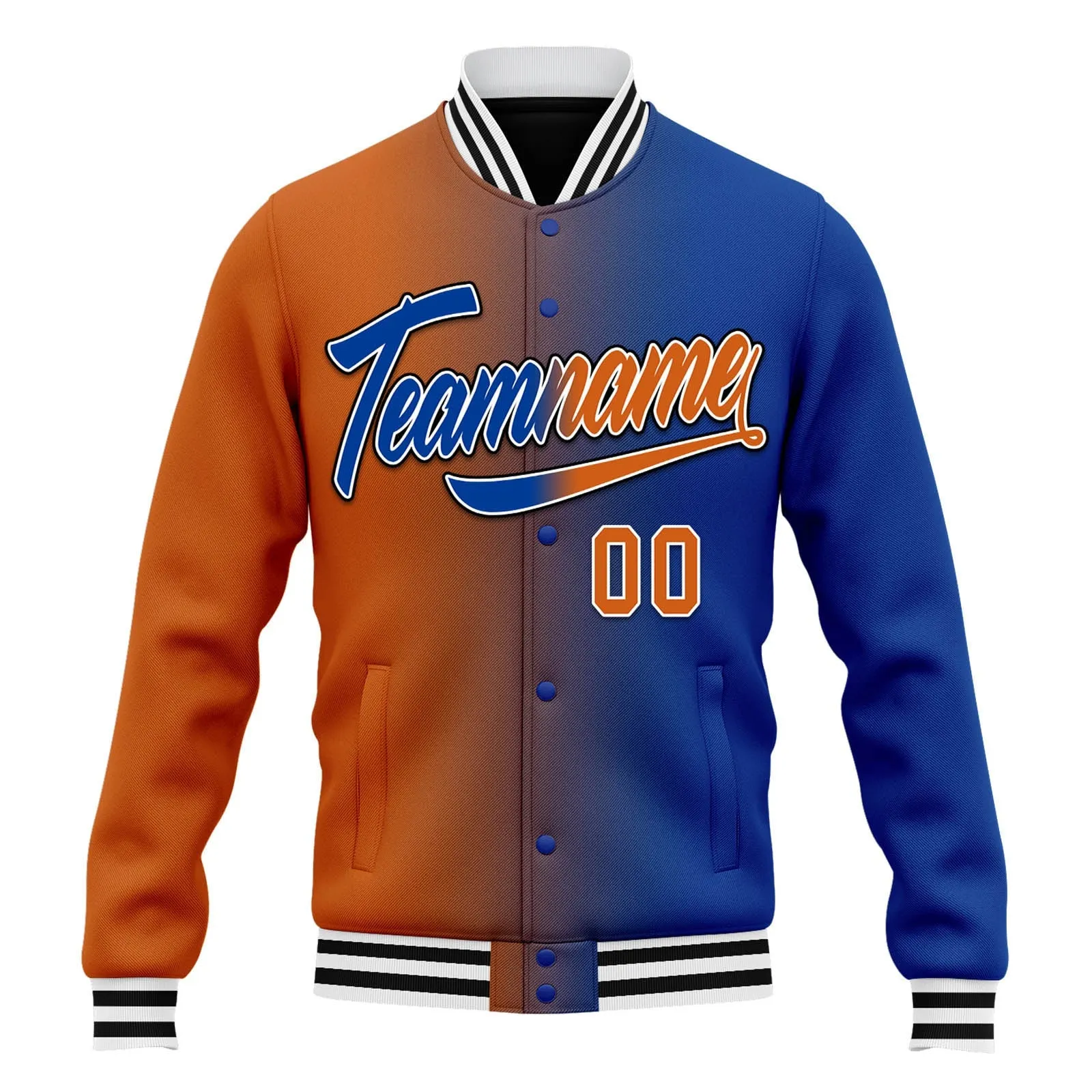 Custom Split Fashion Jacket Bomber Full-Snap Varsity Letterman Personalized Jacket FZ005-D028014-6