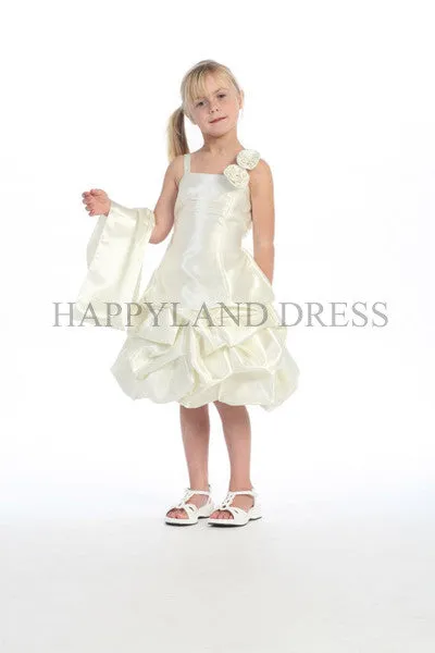 D20113 Ivory Satin Pick Up Dress