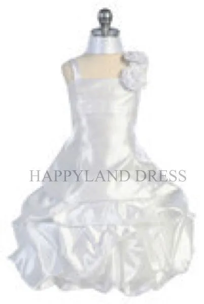 D20113 Ivory Satin Pick Up Dress