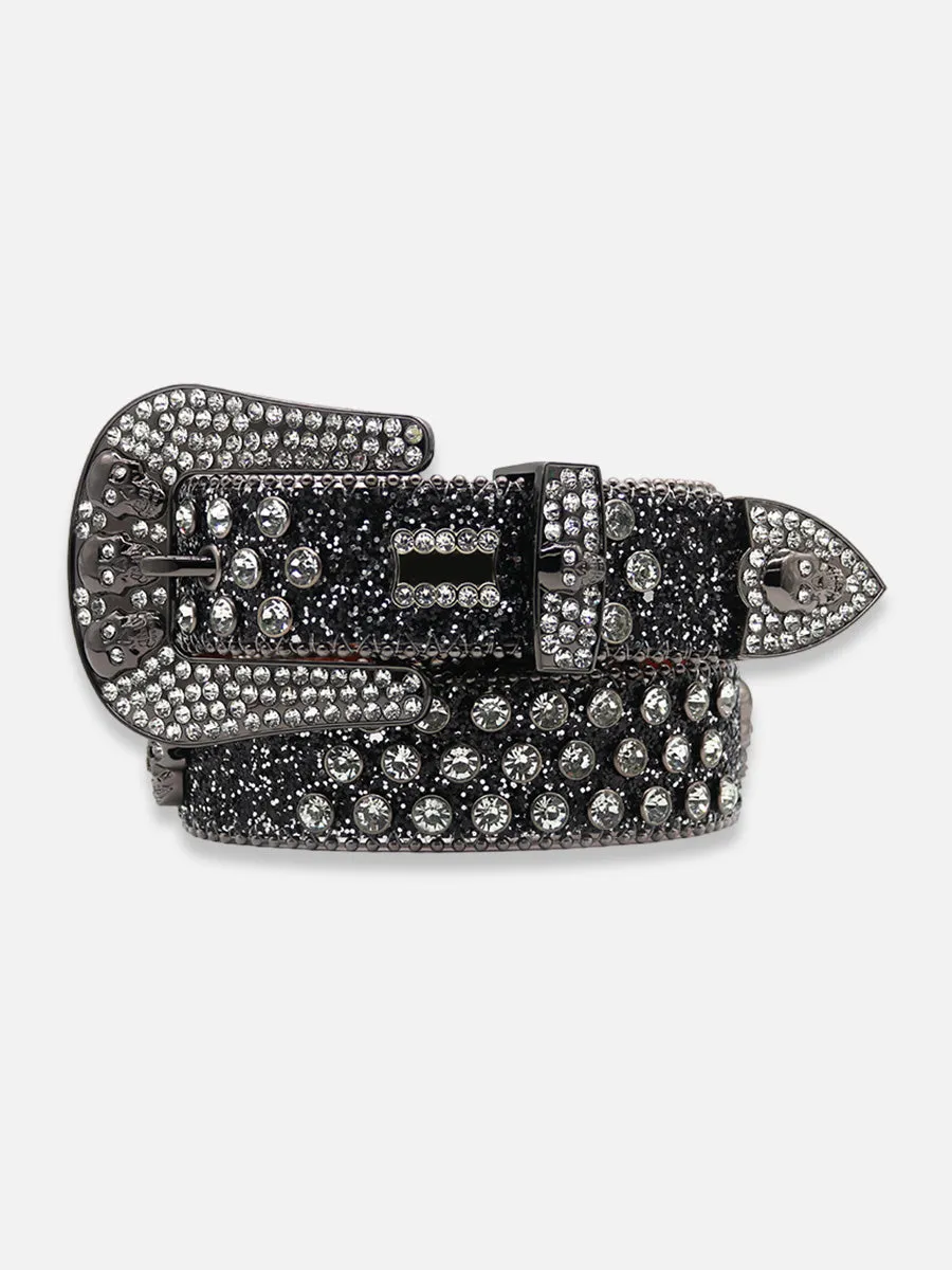 Death Skulls Rhinestone Belt