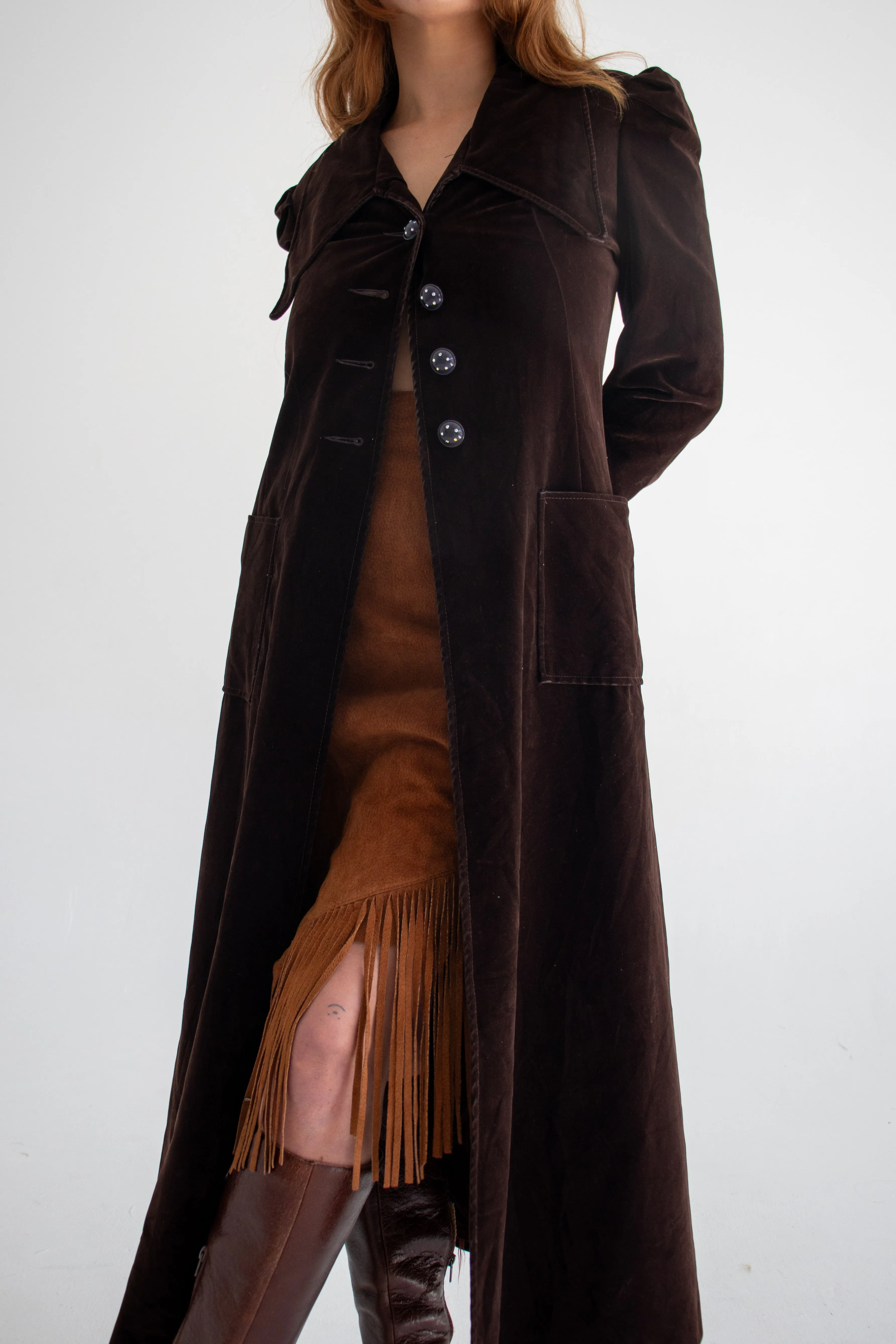 Deep Brown Velvet Coat