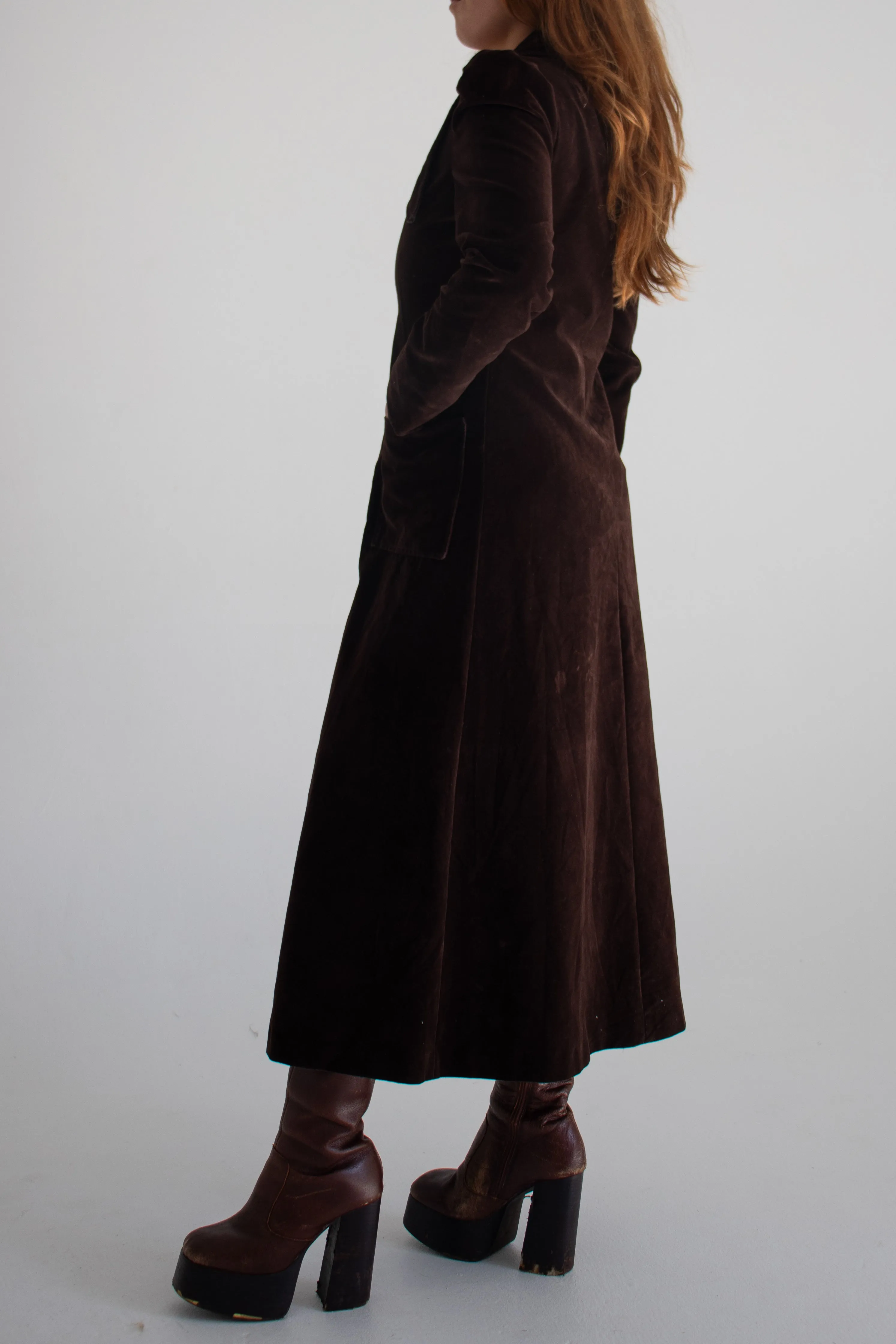 Deep Brown Velvet Coat