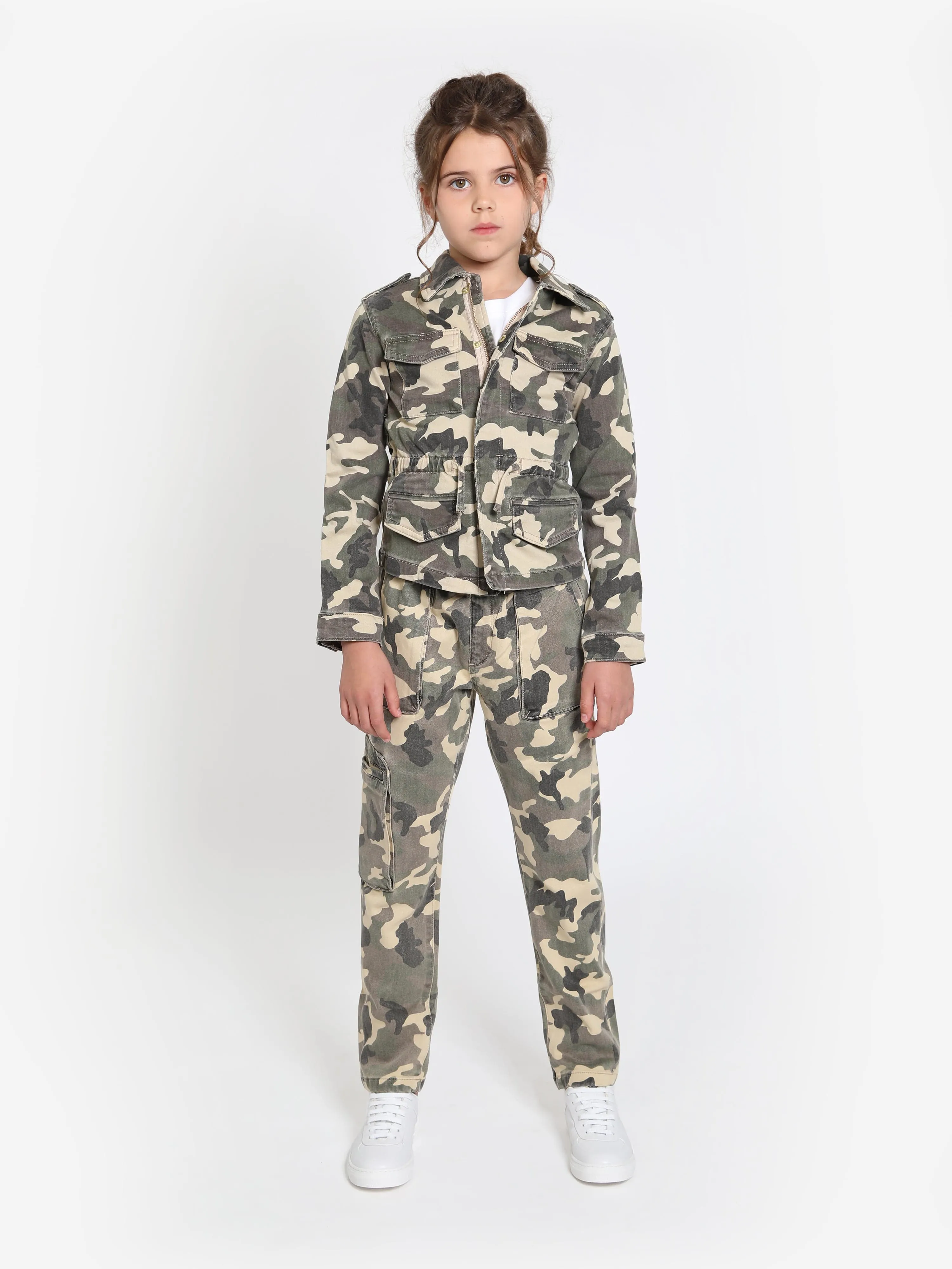 DL1961 Girls Rocco Camouflage Jacket in Green