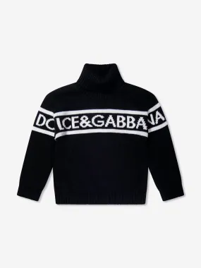 Dolce & Gabbana Boys Wool Turtleneck Jumper in Black