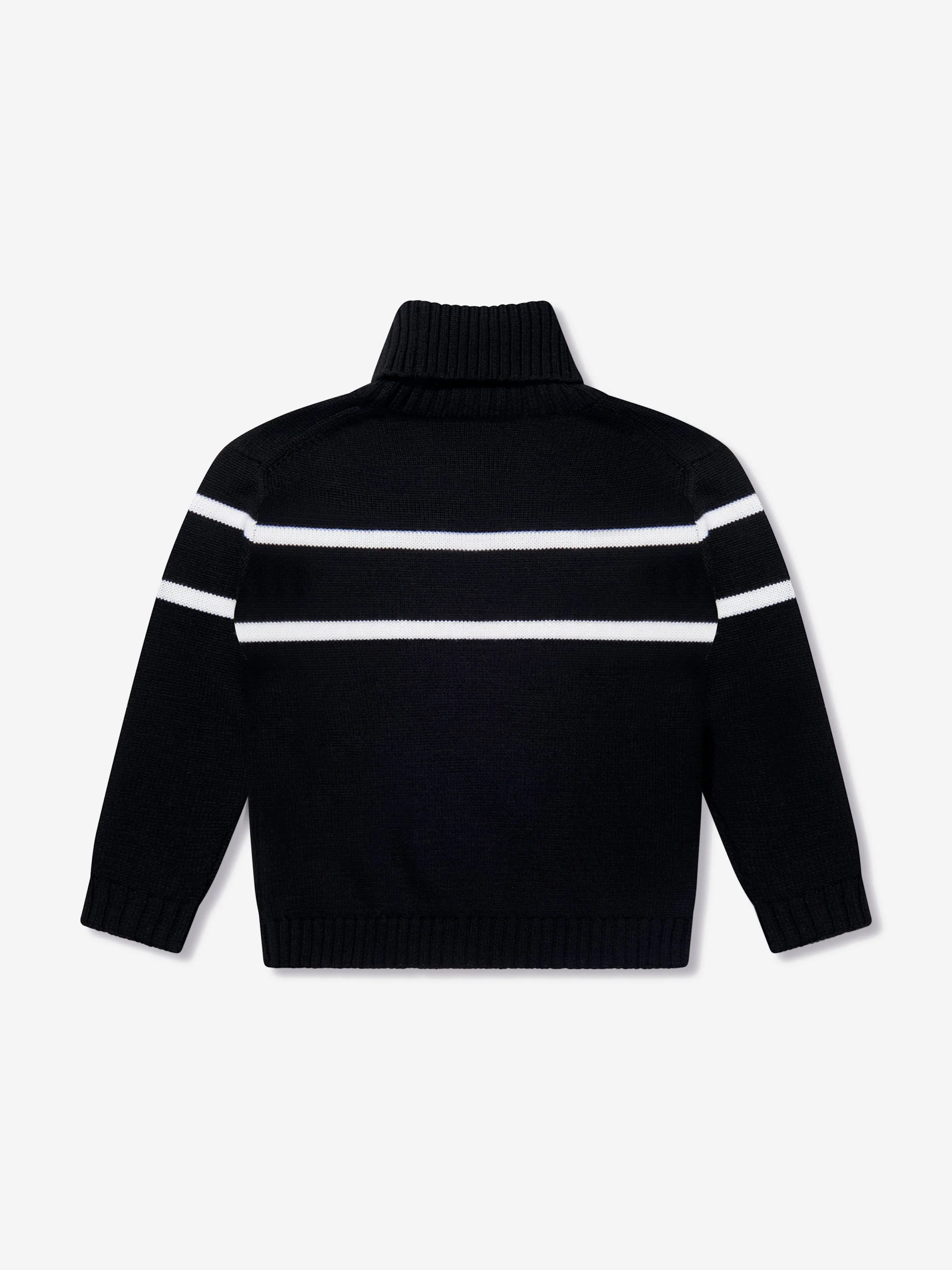 Dolce & Gabbana Boys Wool Turtleneck Jumper in Black