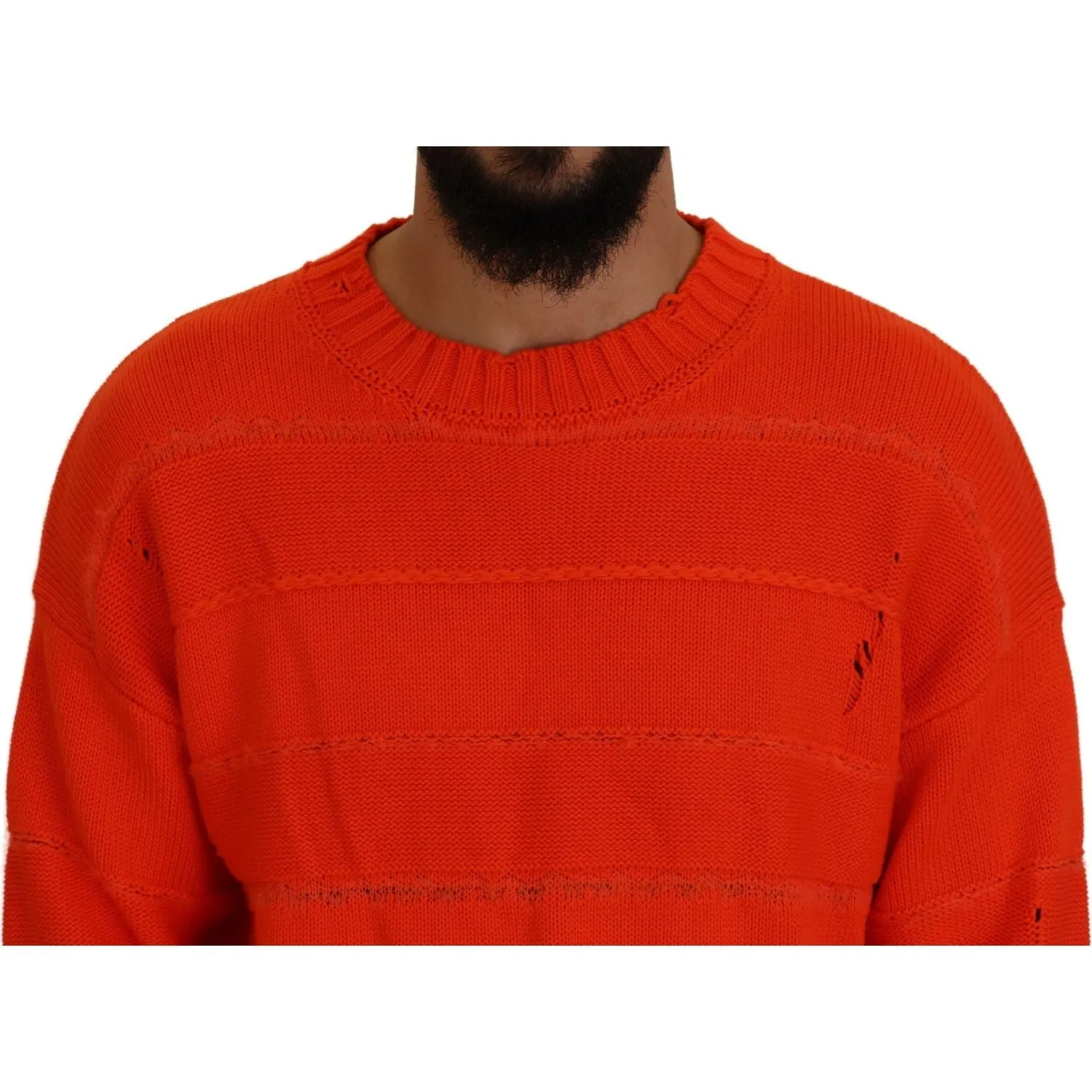 Dsquared² Orange Cotton Long Sleeves Men Pullover Sweater