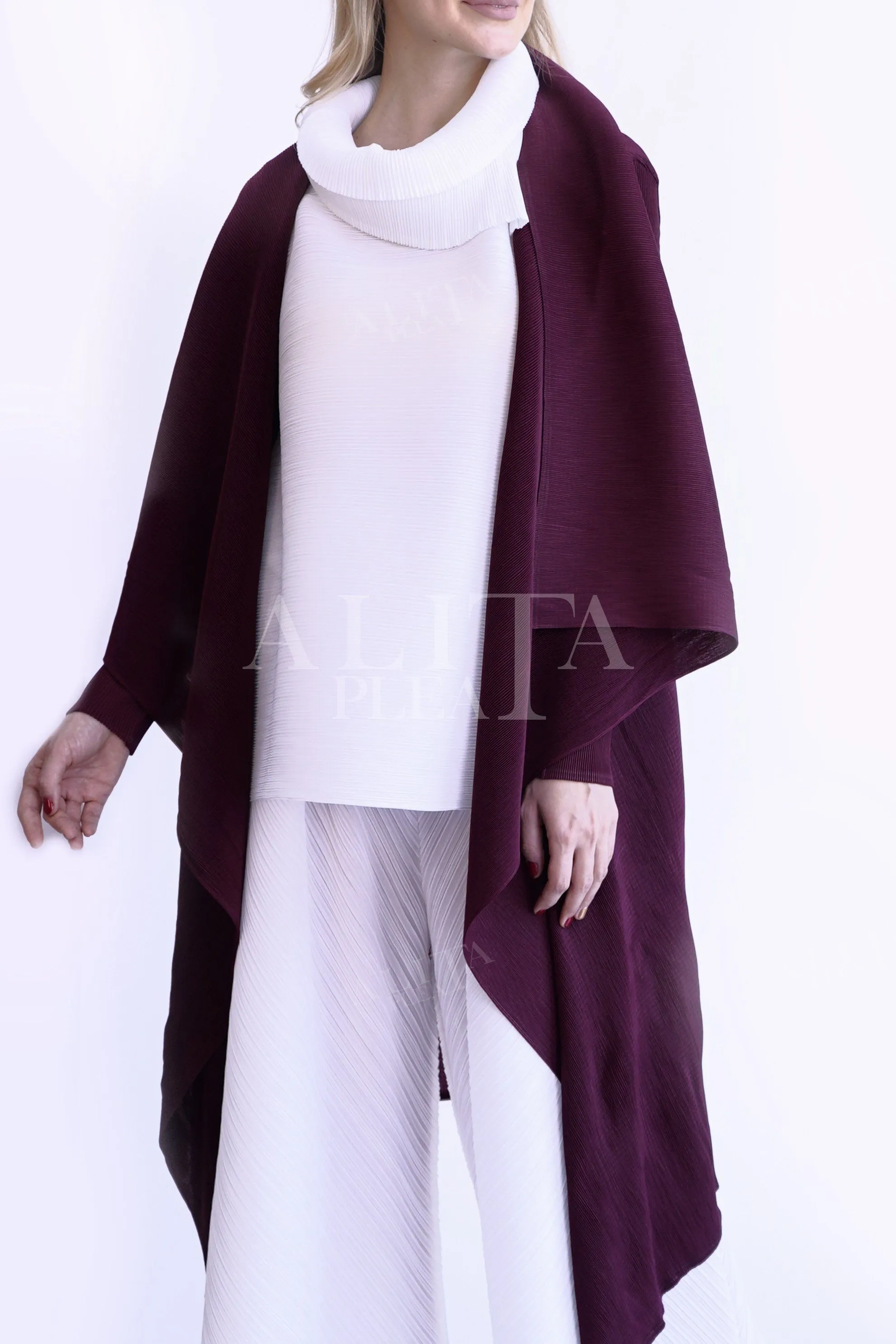 Eda Long Pleated Cardigan