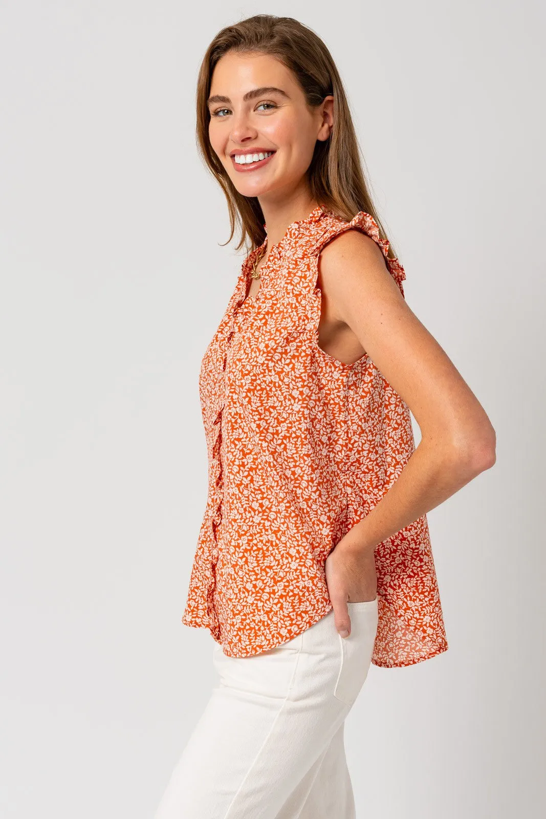 Elanor Ruffle V-Neck Top