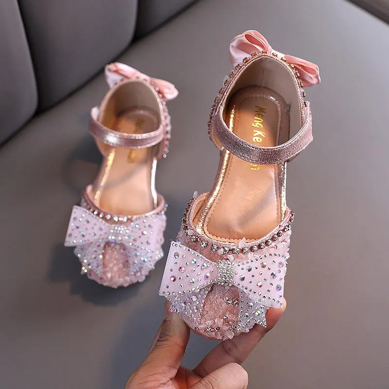 Elegant Kids' Shoes Colorful Bows Princess Exclusive Versatile Little Shoes Sweet Comfort