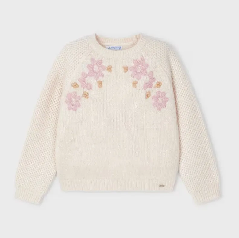 Embroidered Flower Sweater