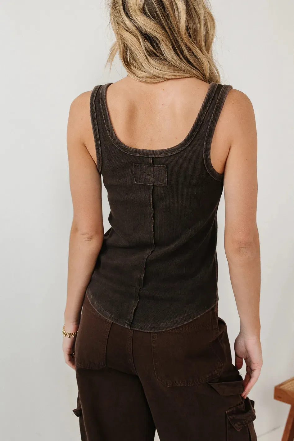 Emmett Ribbed Tank in Black - FINAL SALE