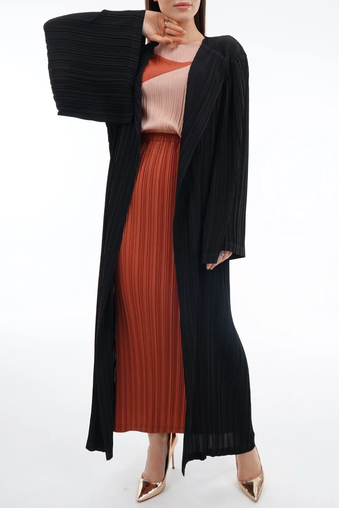 Emmy Long Pleated Cardigan