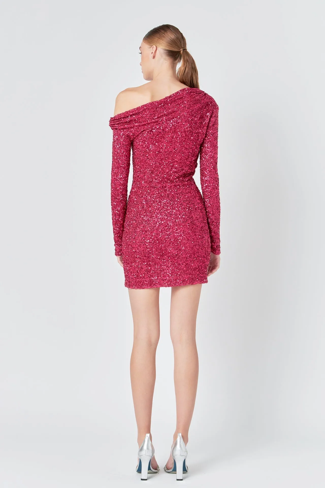 Endless Rose - One Shoulder Sequins Dress