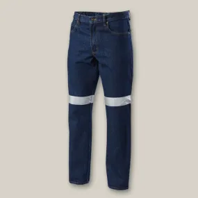 Enzyme Washed Straight Leg Taped Denim Jeans - Y03513