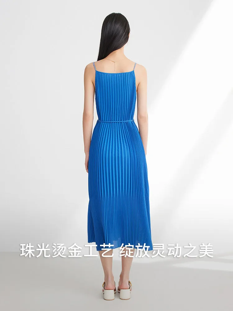 EP YAYING Pleated Waist Camisole Dress