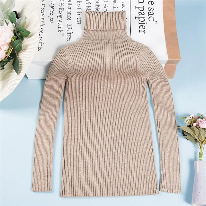 Fashion Autumn Winter Turtleneck Women Sweater 2019 Female Turndown Collar Christmas Sweaters Women High Elastic Pullover