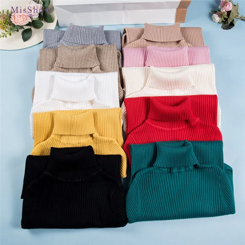 Fashion Autumn Winter Turtleneck Women Sweater 2019 Female Turndown Collar Christmas Sweaters Women High Elastic Pullover