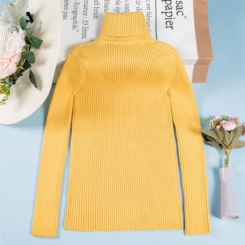 Fashion Autumn Winter Turtleneck Women Sweater 2019 Female Turndown Collar Christmas Sweaters Women High Elastic Pullover