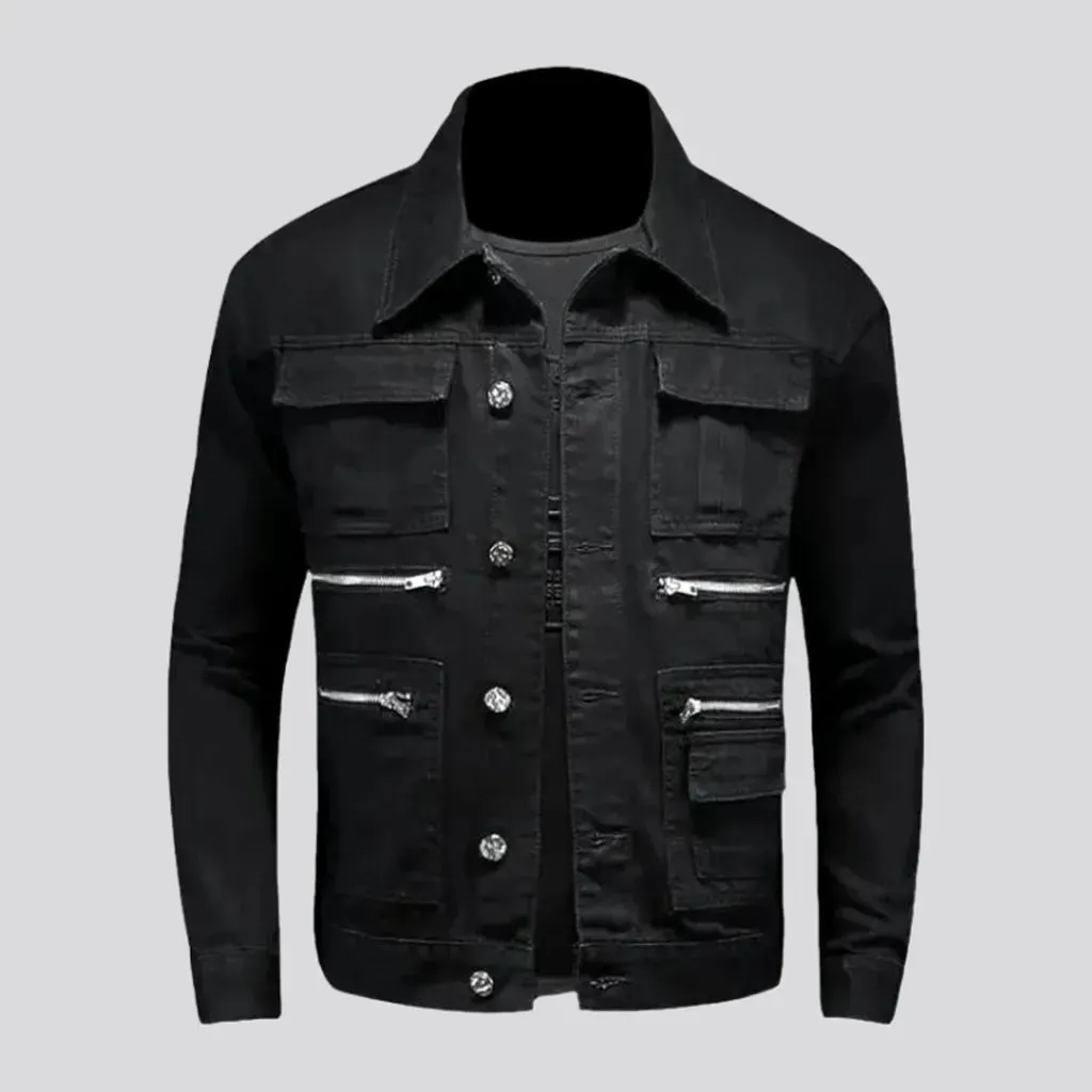 Fashion black men's jean jacket