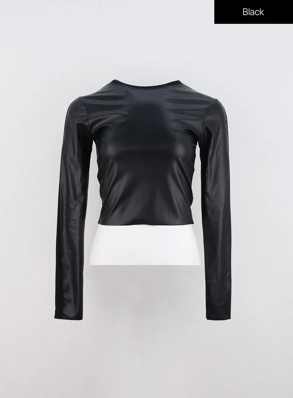 Faux Leather Slim Top IN322