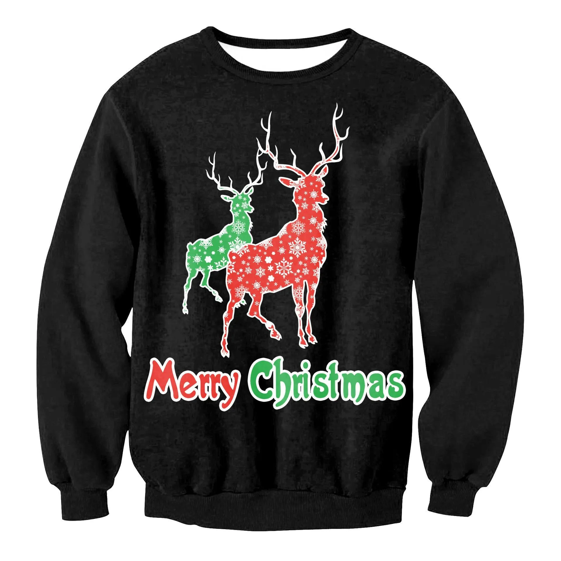 FFOrder Men And Women'S Christmas Tree Snowflake Santa Print Sweater, Christmas Sweater, Unisex Holiday Party Sweater, 3D Top, Gift