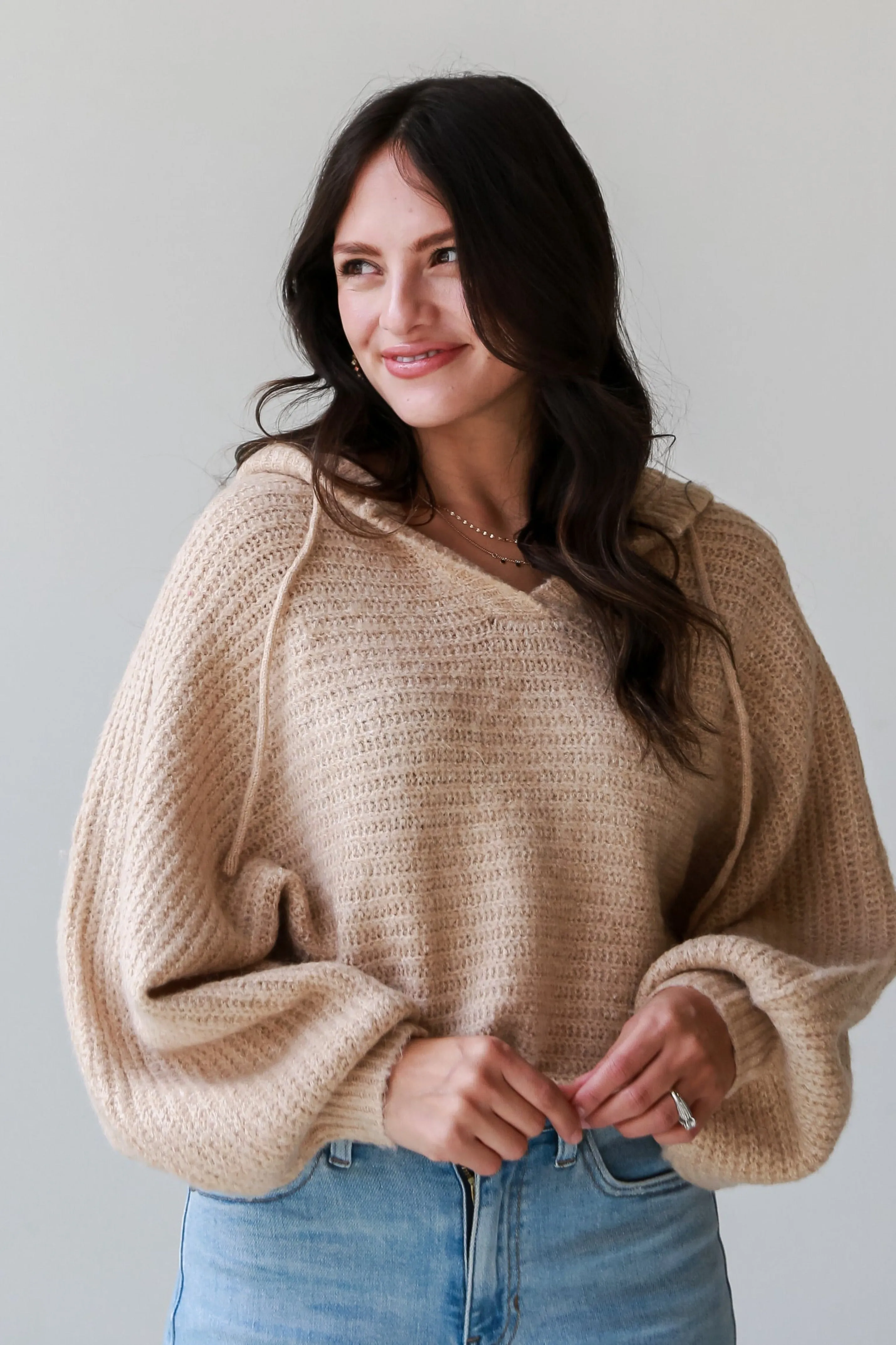 FINAL SALE - Have Your Fun Taupe Hooded Sweater