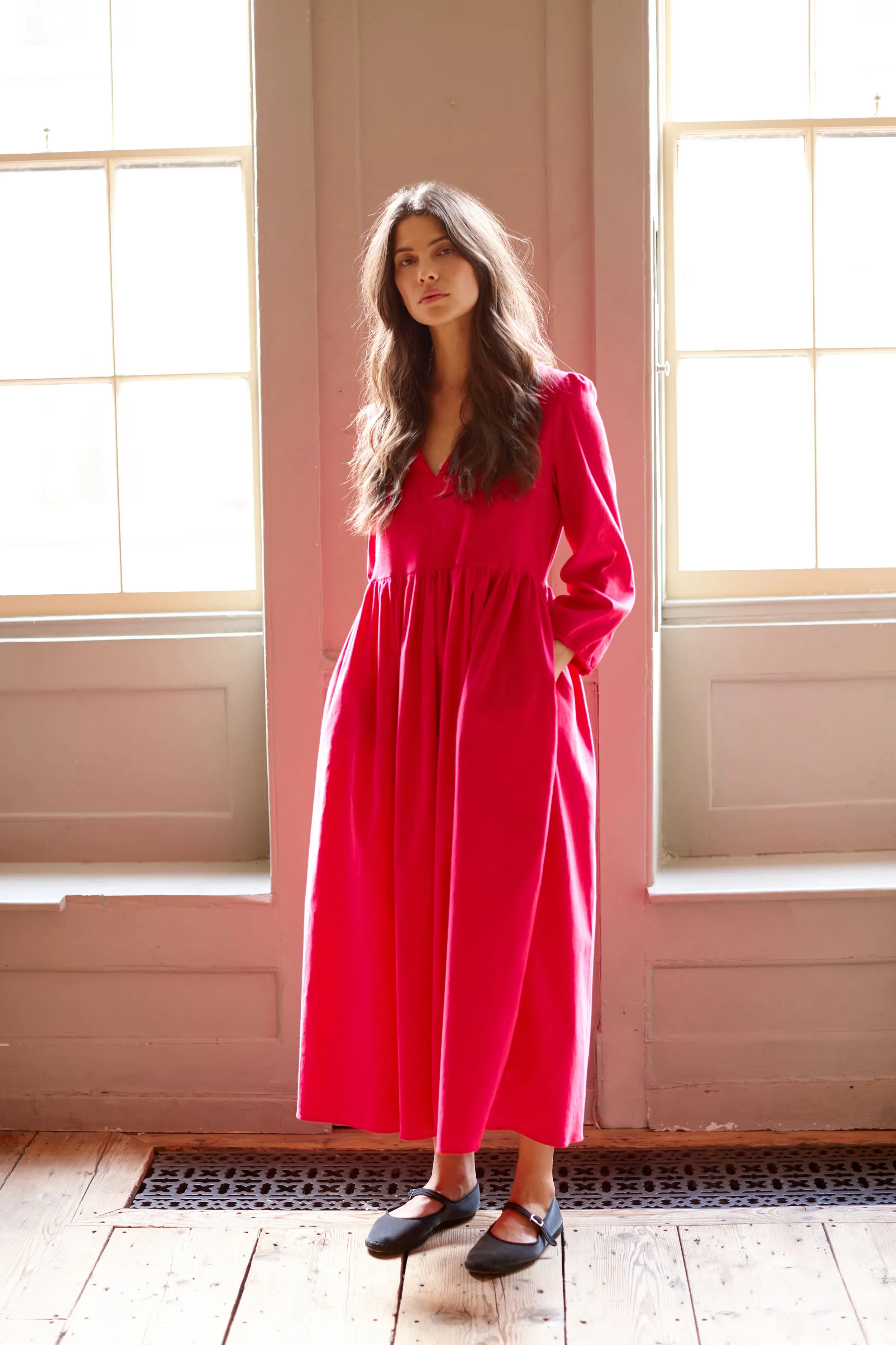 Fuchsia Corduroy Notting Hill Dress