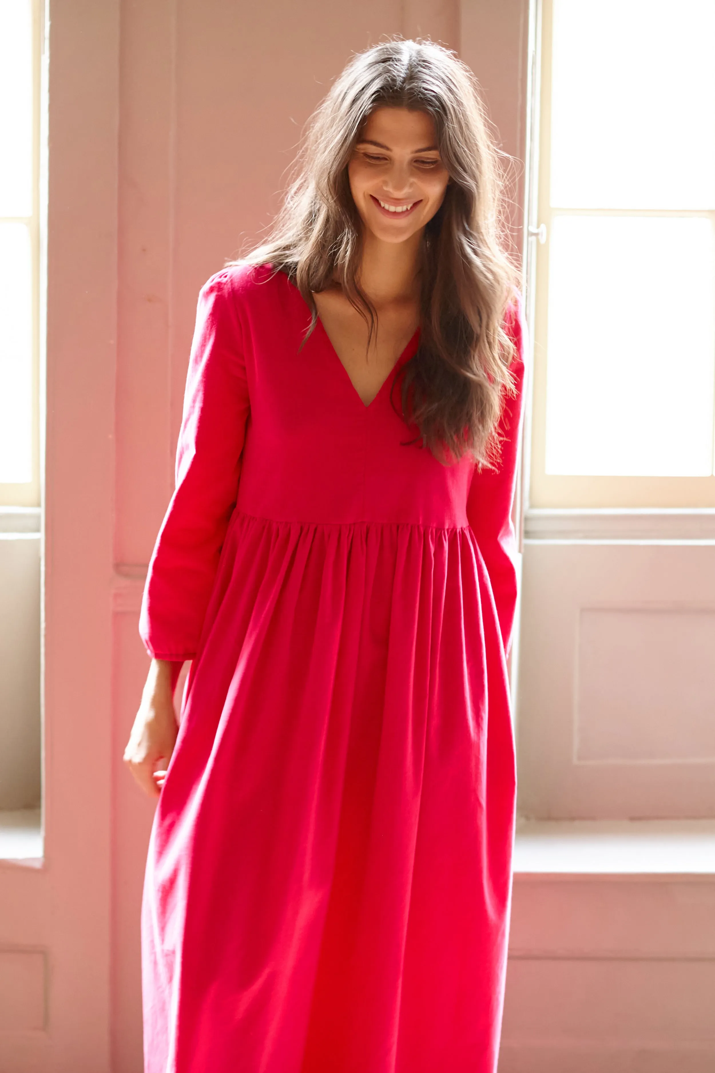 Fuchsia Corduroy Notting Hill Dress