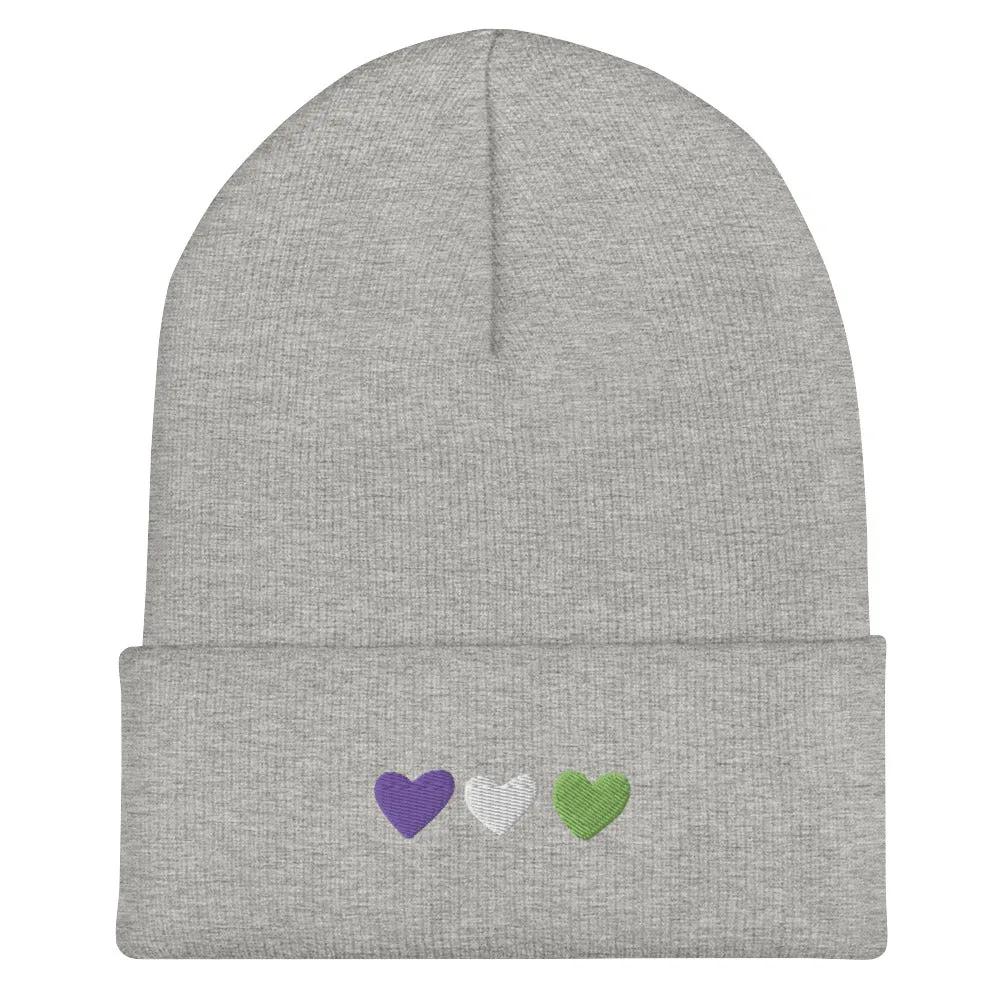 Genderqueer Pride Hearts Beanie